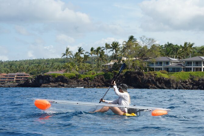 Clear Bottom Glassy Kayak Rental | MAUI | Safe and Stable Kayaks - Getting on the water from Makena without the hassle