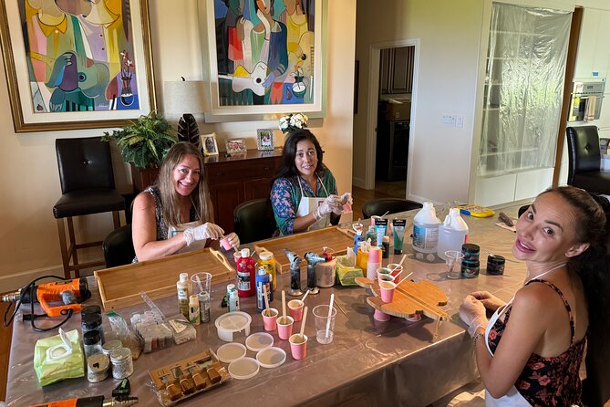Epoxy Resin Cheese Board Art Class - Ocean resin cheese boards: what you’re actually making