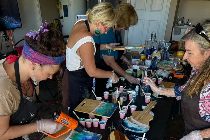 Epoxy Resin Cheese Board Art Class - Curing, next-day pickup, and caring for serving ware